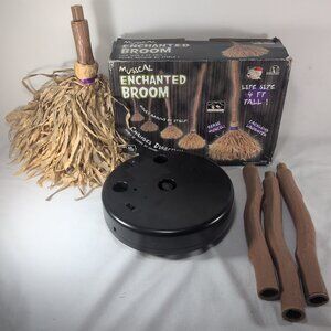 MUSICAL ENCHANTED BROOM  4’ Animated Halloween Witch Moves Eerie Music Laughter